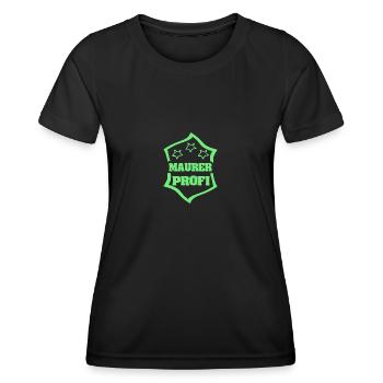 Occupation: Bricklayer - Women's Functional T-Shirt - black - Front - AI Model Female 172 light (172cm)