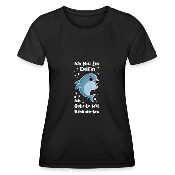 Behindert Rollstuhlfahrer Handicap Humor Geschenk - Frauen Funktions-T-Shirt - Schwarz - Vorne - AI Model Female 172 light (172cm)