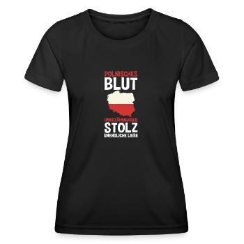 Polonais Pologne - T-shirt sport Femme - noir - Devant - AI Model Female 172 light (172cm)