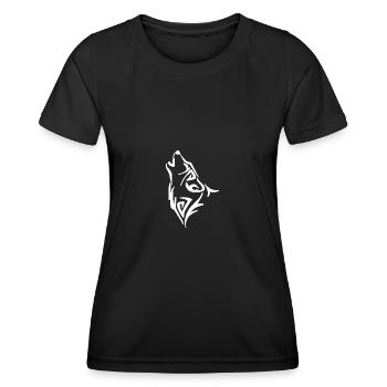 Wolf Tribal Hurlement - T-shirt sport Femme - noir - Devant - AI Model Female 172 light (172cm)