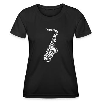 Saxophone - saxophone a woodwind instrument - Women's Functional T-Shirt - black - Front - AI Model Female 172 light (172cm)
