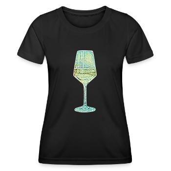 Mosaik Weinglas - Frauen Funktions-T-Shirt - Schwarz - Vorne - AI Model Female 172 light (172cm)