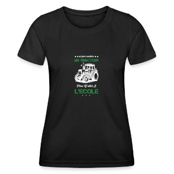 Born to drive tractor forced to go to school - Women's Functional T-Shirt - black - Front - AI Model Female 172 light (172cm)