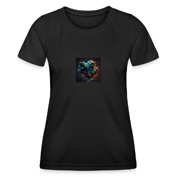 Abstrakte Digitale Kunst n°6 - Frauen Funktions-T-Shirt - Schwarz - Vorne - AI Model Female 172 light (172cm)