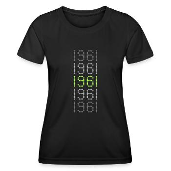 Année 1961 - T-shirt sport Femme - noir - Devant - AI Model Female 172 light (172cm)