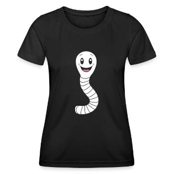 ver de terre - T-shirt sport Femme - noir - Devant - AI Model Female 172 light (172cm)