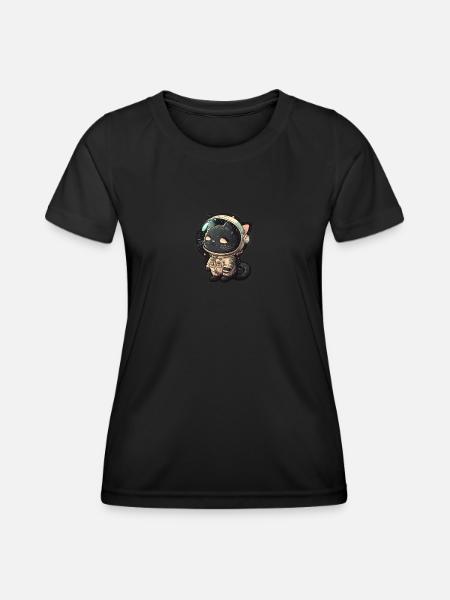 Black Cat Astronaut - Women's Functional T-Shirt - black