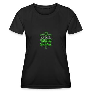 Cadeau pour Arthur - T-shirt sport Femme - noir - Devant - AI Model Female 172 light (172cm)