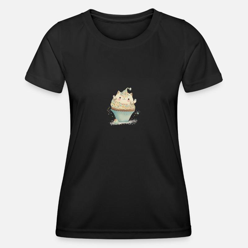 Cat Cupcake - Women's Functional T-Shirt - black