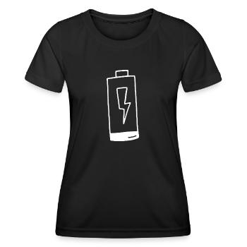 Batterie wenig Energie - Frauen Funktions-T-Shirt - Schwarz - Vorne - AI Model Female 172 light (172cm)