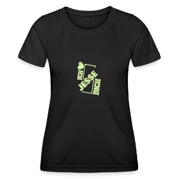 Couple Jesse - Frauen Funktions-T-Shirt - Schwarz - Vorne - AI Model Female 172 light (172cm)