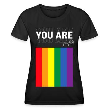 LGBTQ Vous êtes un design parfait - T-shirt sport Femme - noir - Devant - AI Model Female 172 light (172cm)
