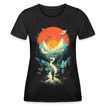 Hiking - Women's Functional T-Shirt - black - Front - AI Model Female 172 light (172cm)