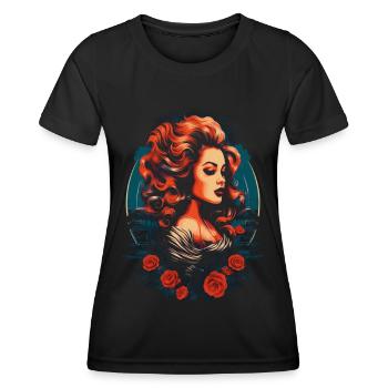 Retro - Frauen Funktions-T-Shirt - Schwarz - Vorne - AI Model Female 172 light (172cm)