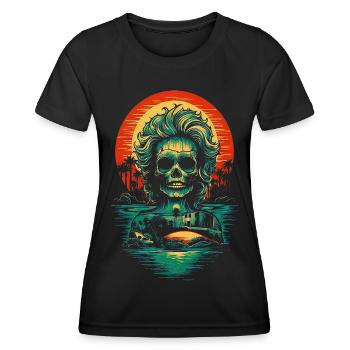 Retro Skull - Women's Functional T-Shirt - black - Front - AI Model Female 172 light (172cm)