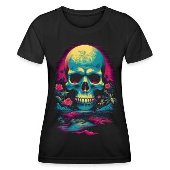 Retro Skull Head - Women's Functional T-Shirt - black - Front - AI Model Female 172 light (172cm)