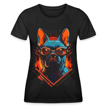 French Bulldog - Women's Functional T-Shirt - black - Front - AI Model Female 172 light (172cm)