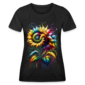 Sonnenauge - Sun's Eye - Frauen Funktions-T-Shirt - Schwarz - Vorne - AI Model Female 172 light (172cm)