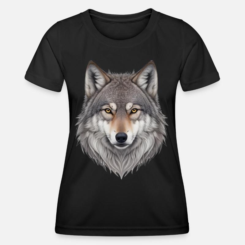 Wolf Head - Women's Functional T-Shirt - black