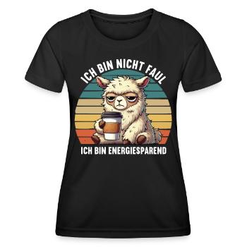 Ich Bin Nicht Faul Alpaka lamas Alpakabesitzer - Frauen Funktions-T-Shirt - Schwarz - Vorne - AI Model Female 172 light (172cm)