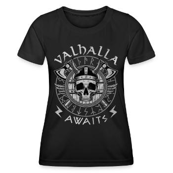 Walhalla wartet auf Sie - Frauen Funktions-T-Shirt - Schwarz - Vorne - AI Model Female 172 light (172cm)