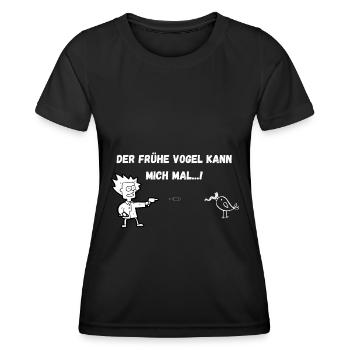 Le lève-tôt peut moi... ! - T-shirt sport Femme - noir - Devant - AI Model Female 172 light (172cm)