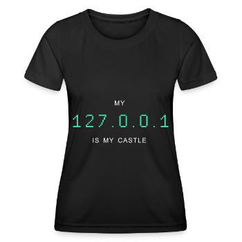 Linux T-Shirt für Linux Geeks - Frauen Funktions-T-Shirt - Schwarz - Vorne - AI Model Female 172 light (172cm)