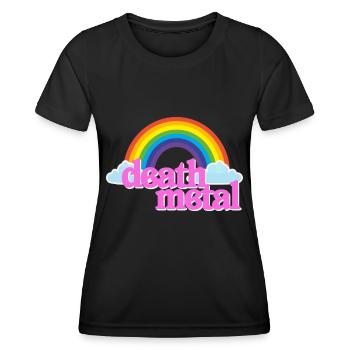 Death Metal Pink Rainbow Clouds Funny Parody - Women's Functional T-Shirt - black - Front - AI Model Female 172 light (172cm)