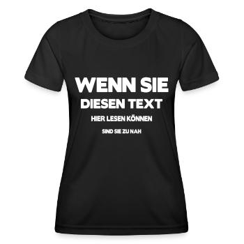 Wenn Sie diesen Text lesen können Sehtest Corona - Frauen Funktions-T-Shirt - Schwarz - Vorne - AI Model Female 172 light (172cm)