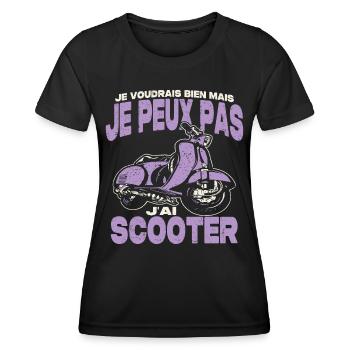 Je peux pas j'ai scooter. - T-shirt sport Femme - noir - Devant - AI Model Female 172 light (172cm)