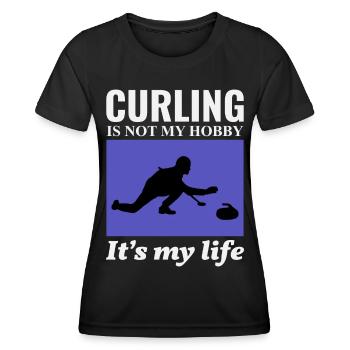 Curling Kehrfächer Winter Eissport Curler Lustig - Frauen Funktions-T-Shirt - Schwarz - Vorne - AI Model Female 172 light (172cm)