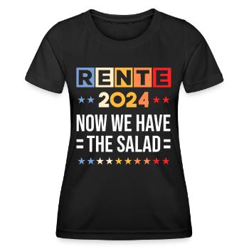 Rente 2024 Witzige Renten Sprüche Denglisch - Frauen Funktions-T-Shirt - Schwarz - Vorne - AI Model Female 172 light (172cm)