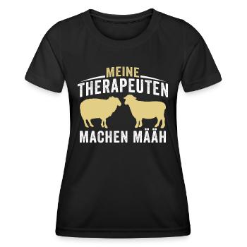 meine therapeuten machen määh - Frauen Funktions-T-Shirt - Schwarz - Vorne - AI Model Female 172 light (172cm)