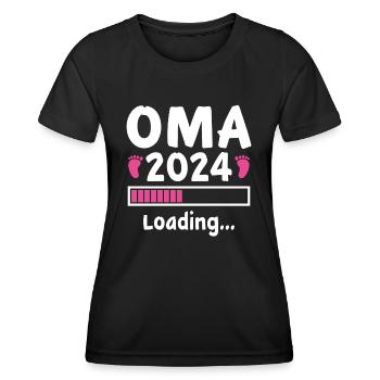Oma 2024 Loading - Frauen Funktions-T-Shirt - Schwarz - Vorne - AI Model Female 172 light (172cm)