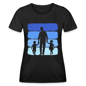 Vater mit Tochter und Sohn papa und tochter sohn - Frauen Funktions-T-Shirt - Schwarz - Vorne - AI Model Female 172 light (172cm)