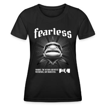 Requin intrépide Grand requin blanc - T-shirt sport Femme - noir - Devant - AI Model Female 172 light (172cm)