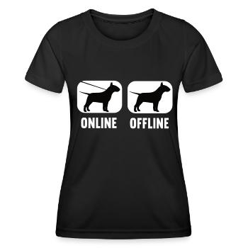 En ligne hors ligne Bull Terrier Chiens Chien Race de chien - T-shirt sport Femme - noir - Devant - AI Model Female 172 light (172cm)