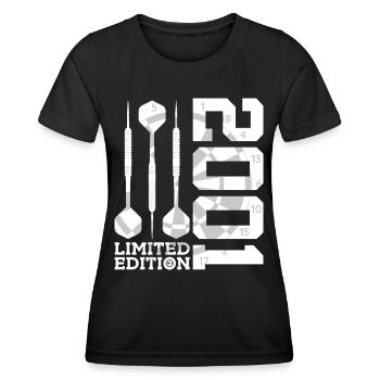 LIMITED EDITION 2001 DARTS 25. GEBURTSTAG - Frauen Funktions-T-Shirt - Schwarz - Vorne - AI Model Female 172 light (172cm)