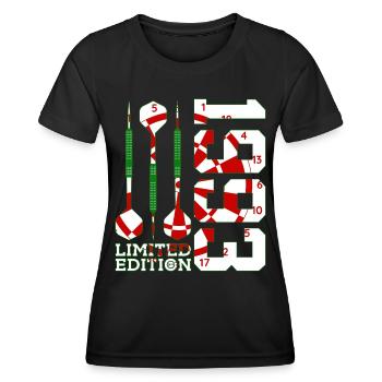 33. GEBURTSTAG DARTS LIMITED EDITION 1993 - Frauen Funktions-T-Shirt - Schwarz - Vorne - AI Model Female 172 light (172cm)