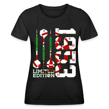 73. GEBURTSTAG DARTS LIMITED EDITION 1953 - Frauen Funktions-T-Shirt - Schwarz - Vorne - AI Model Female 172 light (172cm)