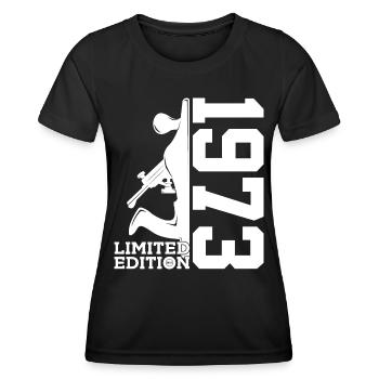 53E ANNIVERSAIRE DE CARPENTER 1973 - T-shirt sport Femme - noir - Devant - AI Model Female 172 light (172cm)
