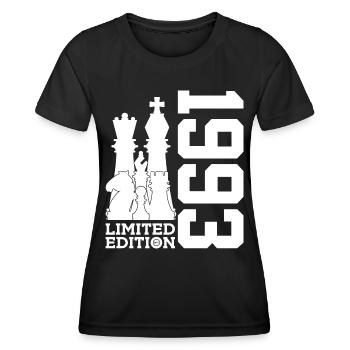 33. GEBURTSTAG SCHACH LIMITED EDITION 1993 - Frauen Funktions-T-Shirt - Schwarz - Vorne - AI Model Female 172 light (172cm)