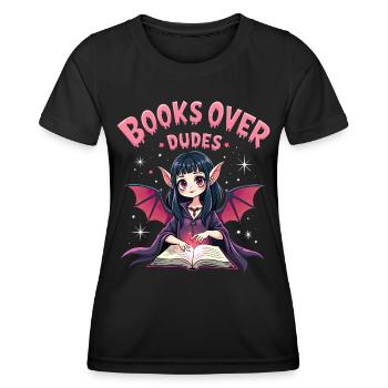 Woman Loves to Read Halloween Books - Women's Functional T-Shirt - black - Front - AI Model Female 172 light (172cm)