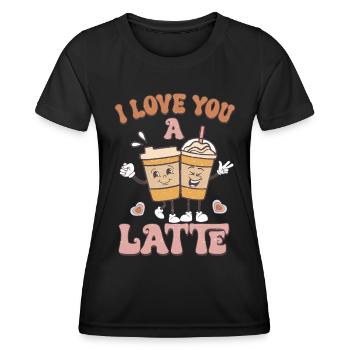 I love you retro Valentines - Women's Functional T-Shirt - black - Front - AI Model Female 172 light (172cm)