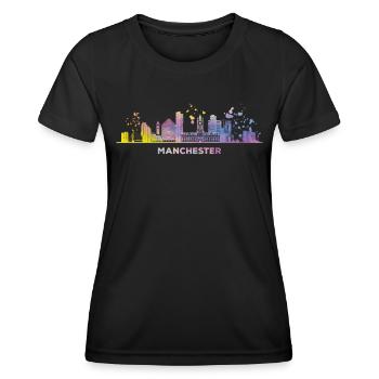 Manchester Skyline Manchester - T-shirt sport Femme - noir - Devant - AI Model Female 172 light (172cm)