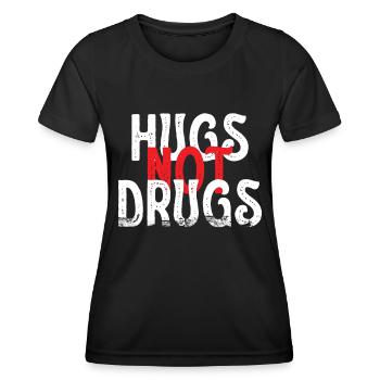 Des câlins au lieu de drogues - T-shirt sport Femme - noir - Devant - AI Model Female 172 light (172cm)