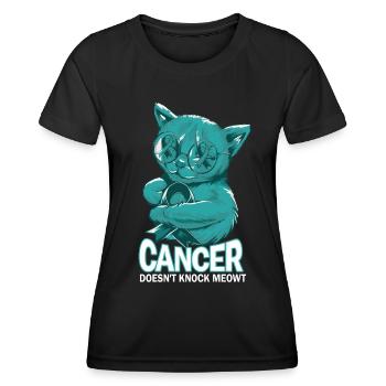 Krebs Schlägt Nicht Auf Gebärmutterhalskrebs - Frauen Funktions-T-Shirt - Schwarz - Vorne - AI Model Female 172 light (172cm)