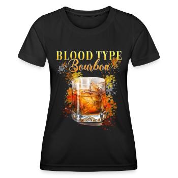 Blood Type Bourbon Cocktail for Bartender - Women's Functional T-Shirt - black - Front - AI Model Female 172 light (172cm)