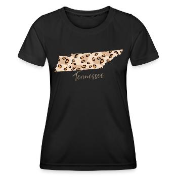 État du Tennessee Leo Tennessee - T-shirt sport Femme - noir - Devant - AI Model Female 172 light (172cm)