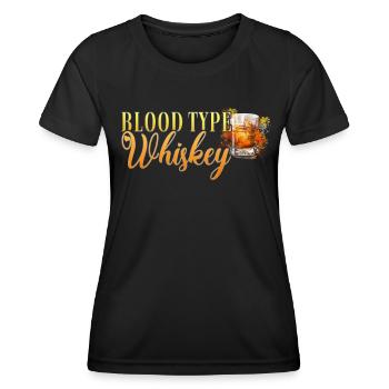 Blood Type Whiskey Cocktail Bartender - Women's Functional T-Shirt - black - Front - AI Model Female 172 light (172cm)